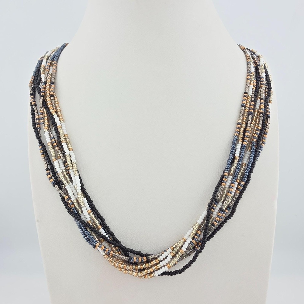 Vintage CHAN LUU Seed Bead Necklace Bohemian Long Multistrand Multicolor 40"